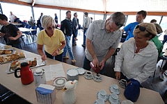 Kaffe og kaker i det nye klubbhuset.